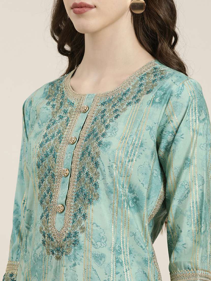 women's green kurta pant set with dupatta - 20251294 -  Standard Image - 5