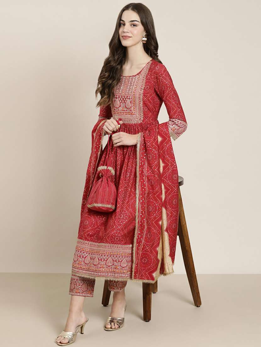 women three quarter sleeve kurta pant with dupatta set - 20251297 -  Standard Image - 3