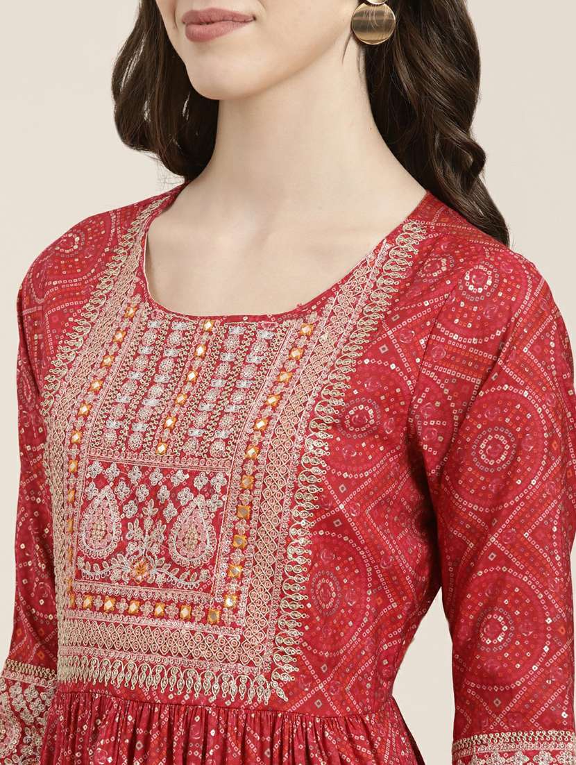 women three quarter sleeve kurta pant with dupatta set - 20251297 -  Standard Image - 5
