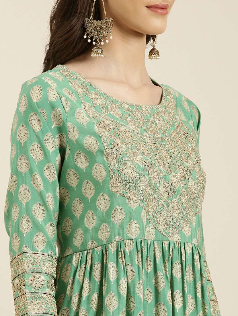 women block print kurta pant set with dupatta - 20251303 -  Standard Image - 5