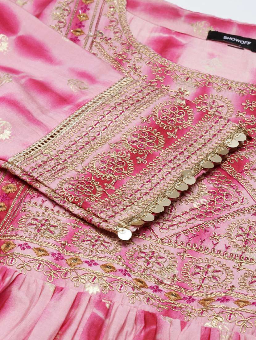 women tie & dye kurta pant set with dupatta - 20251312 -  Standard Image - 8