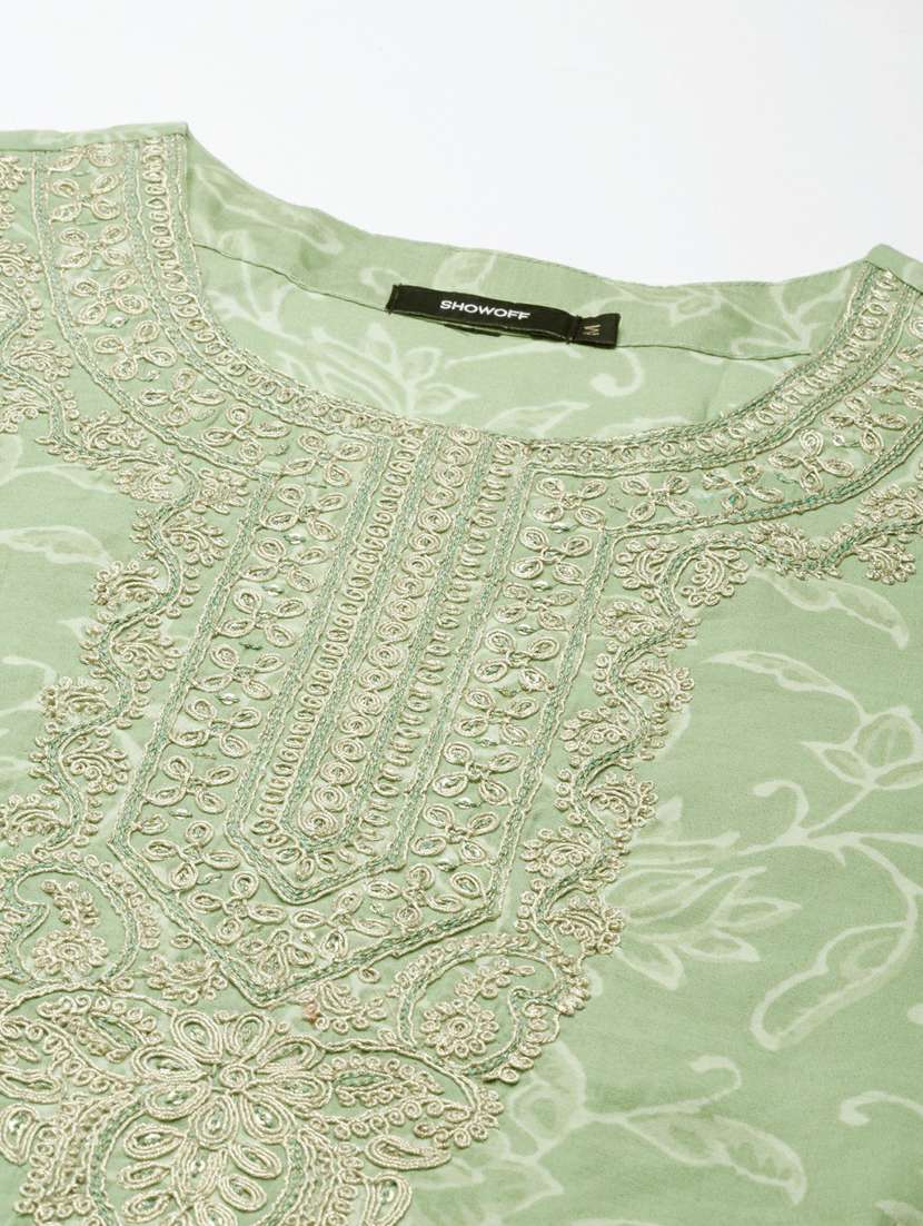 women floral round neck kurta sharara set with dupatta - 20251327 -  Standard Image - 8