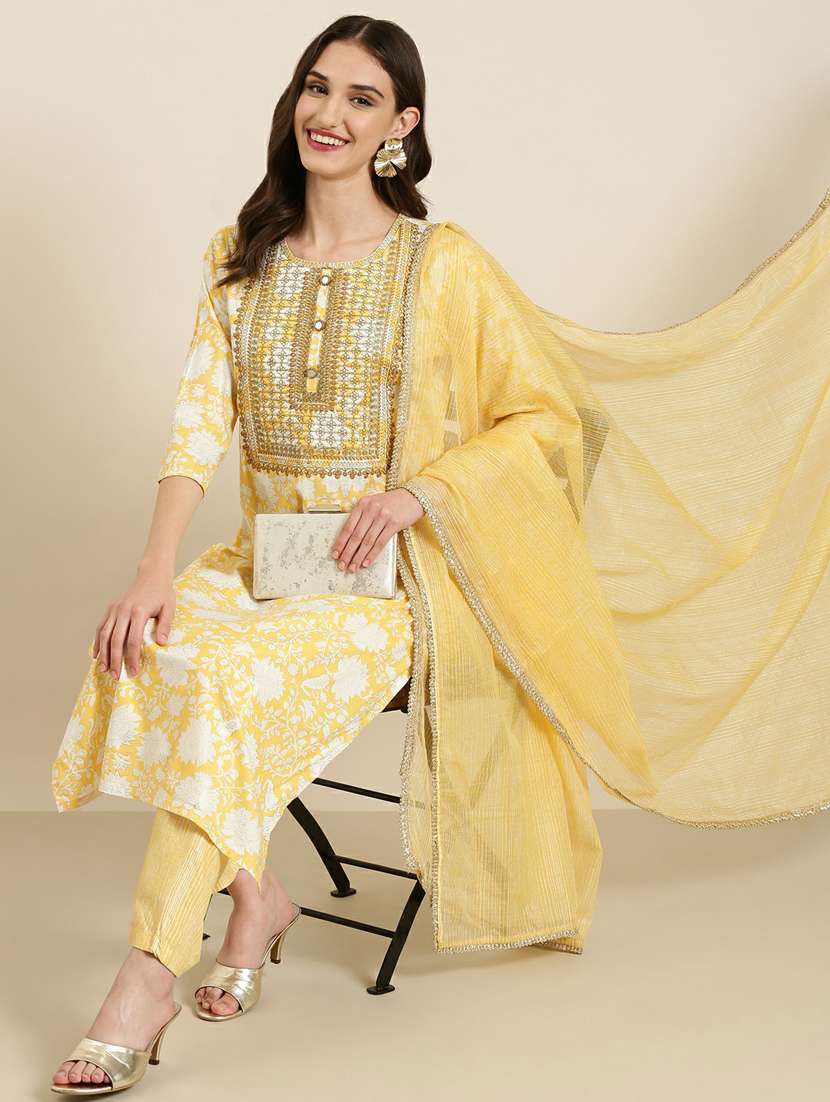 women floral kurta pant set with dupatta - 20251329 -  Standard Image - 3