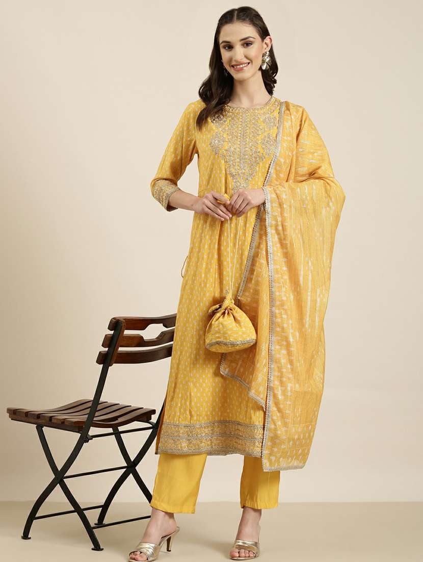 women yellow printed kurta pant set with dupatta - 20251351 - Standard Image - 3