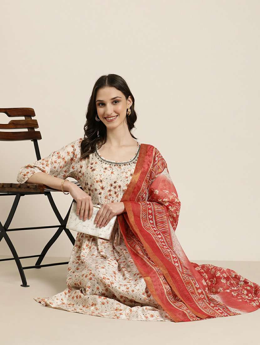 women floral kurta pant set with dupatta - 20251417 -  Standard Image - 3