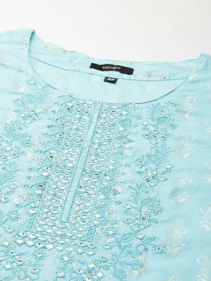 women embroidered kurta sharara set with dupatta - 20251421 -  Standard Image - 8