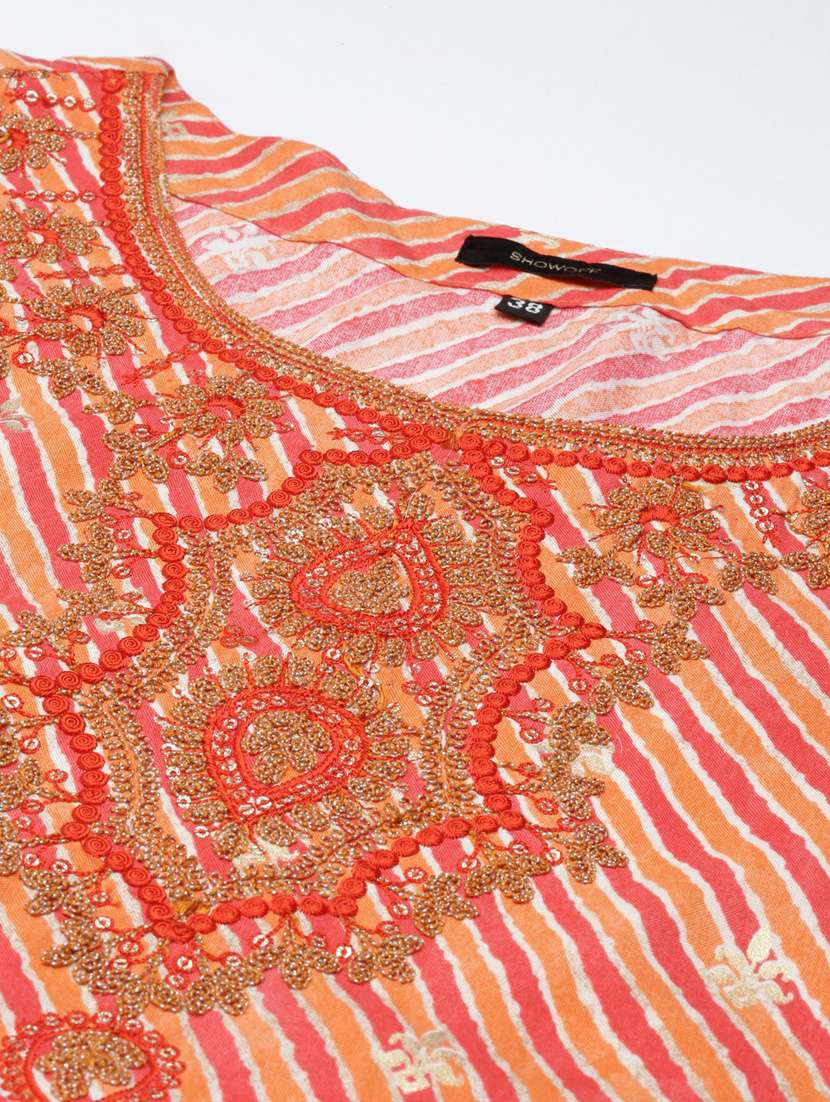 women leheriya kurta palazzo set with dupatta - 20251425 -  Standard Image - 8