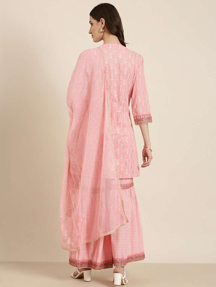 women paisley kurta sharara set with dupatta - 20251426 -  Standard Image - 3