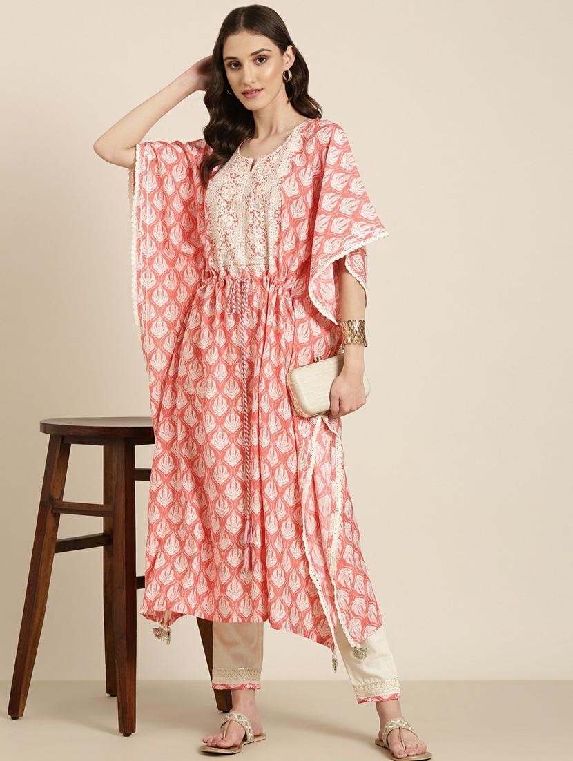 women printed notch neck kaftan set - 20251433 - Standard Image - 3