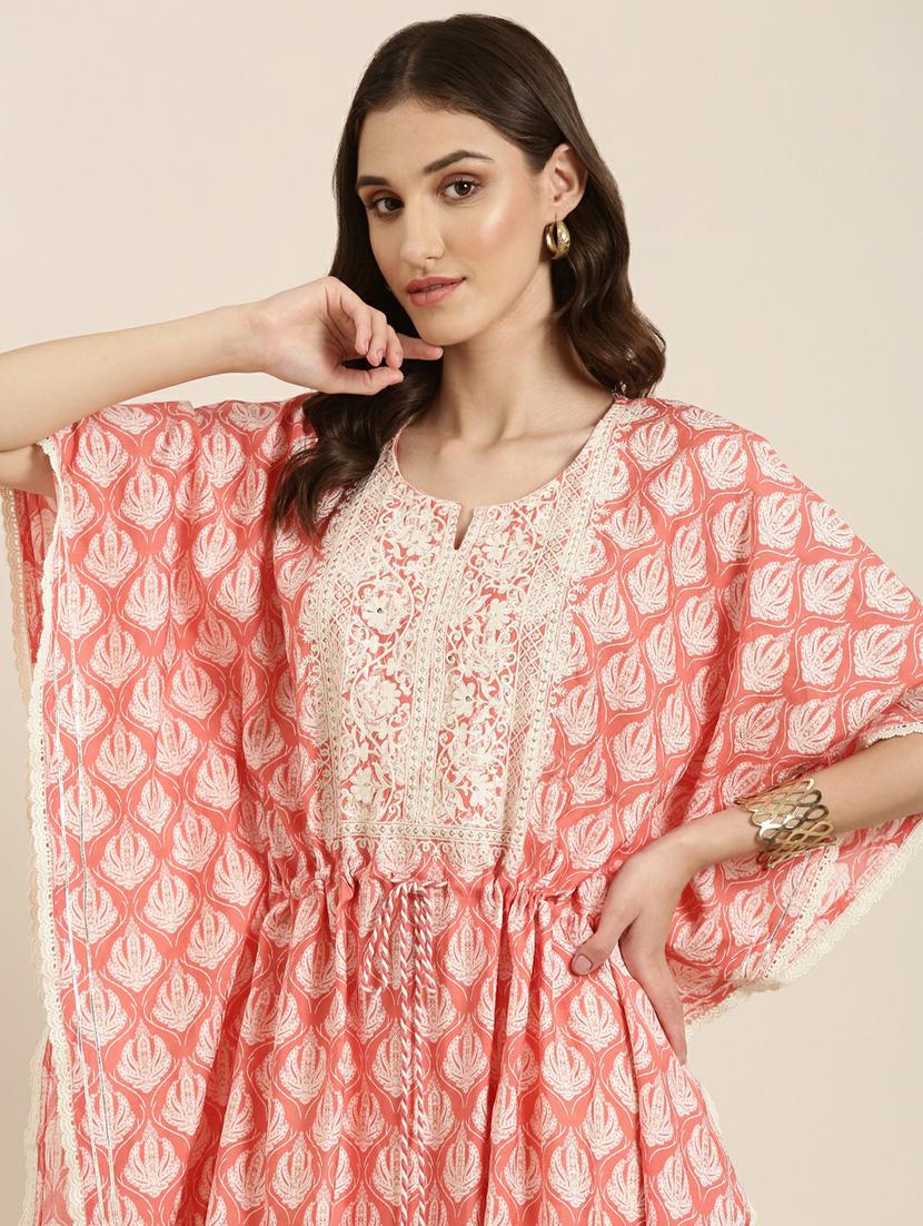 women printed notch neck kaftan set - 20251433 - Standard Image - 5