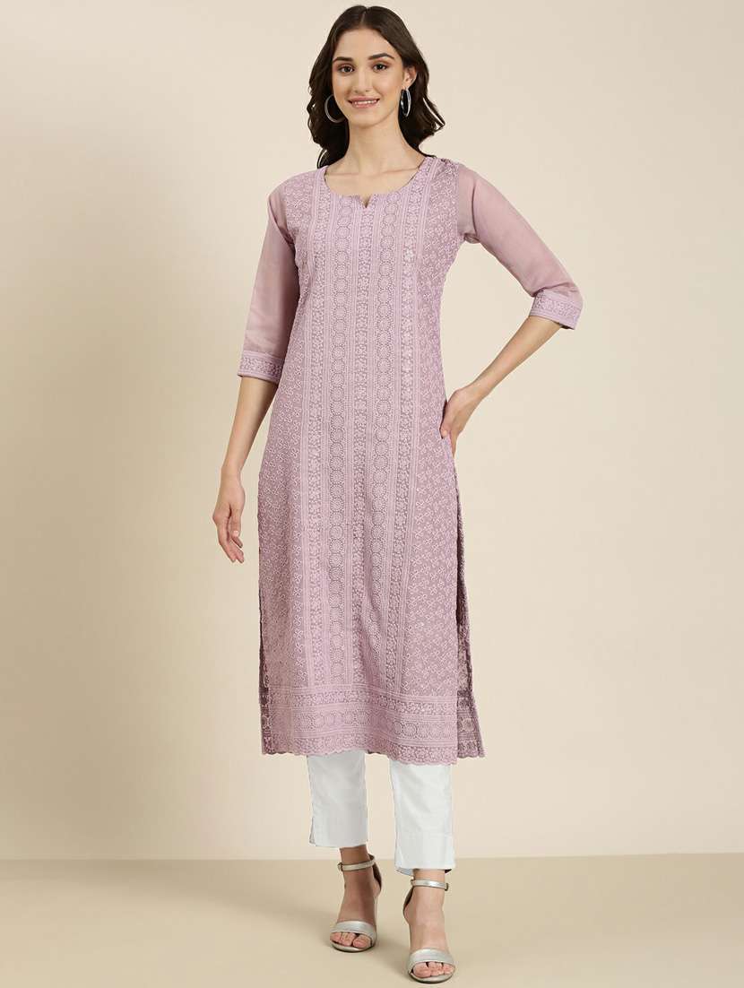 women embroidered straight kurta - 20252305 -  Zoom Image - 0