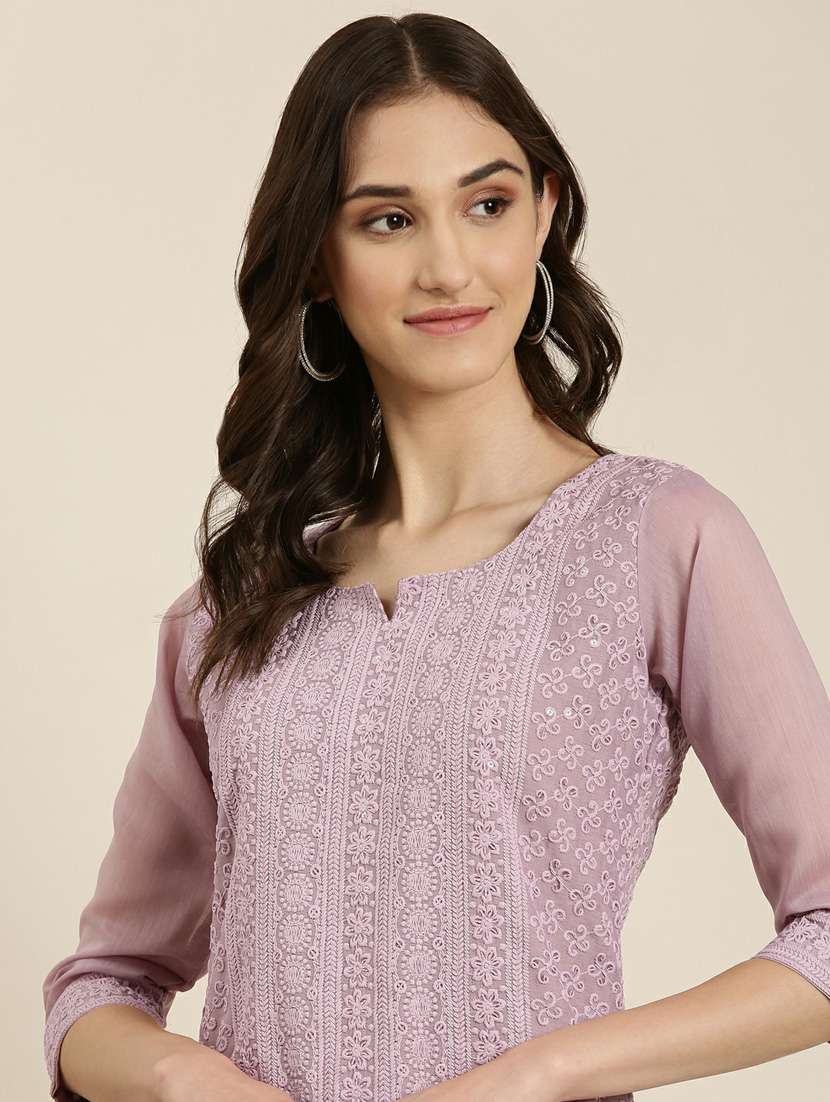 women embroidered straight kurta - 20252305 -  Standard Image - 5