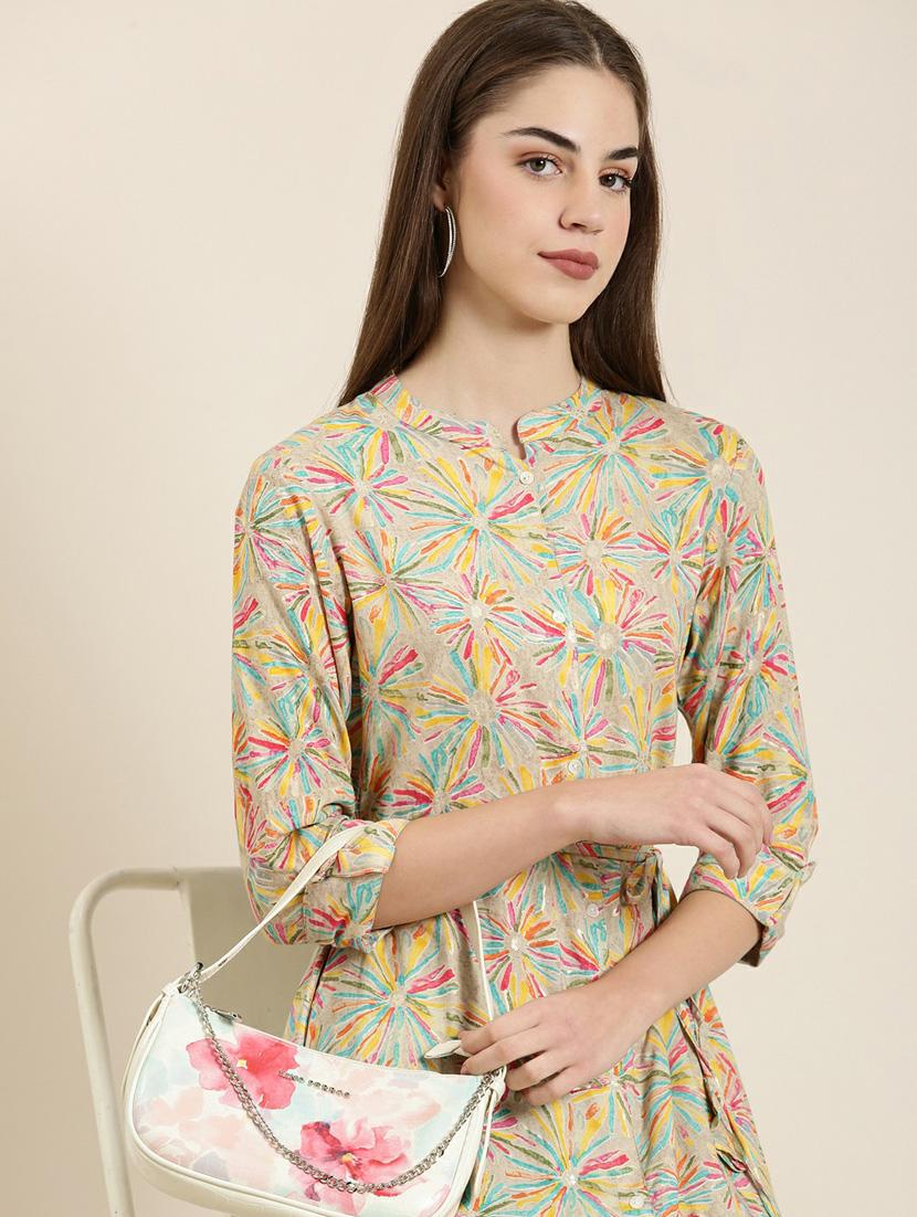 women floral printed front slit kurta - 20252532 - Standard Image - 5