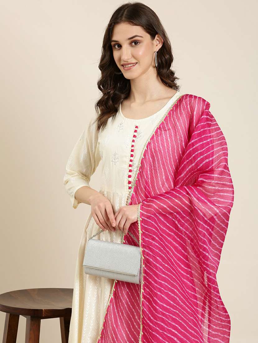 women hand block printed kurta dupatta set - 20252568 -  Standard Image - 5