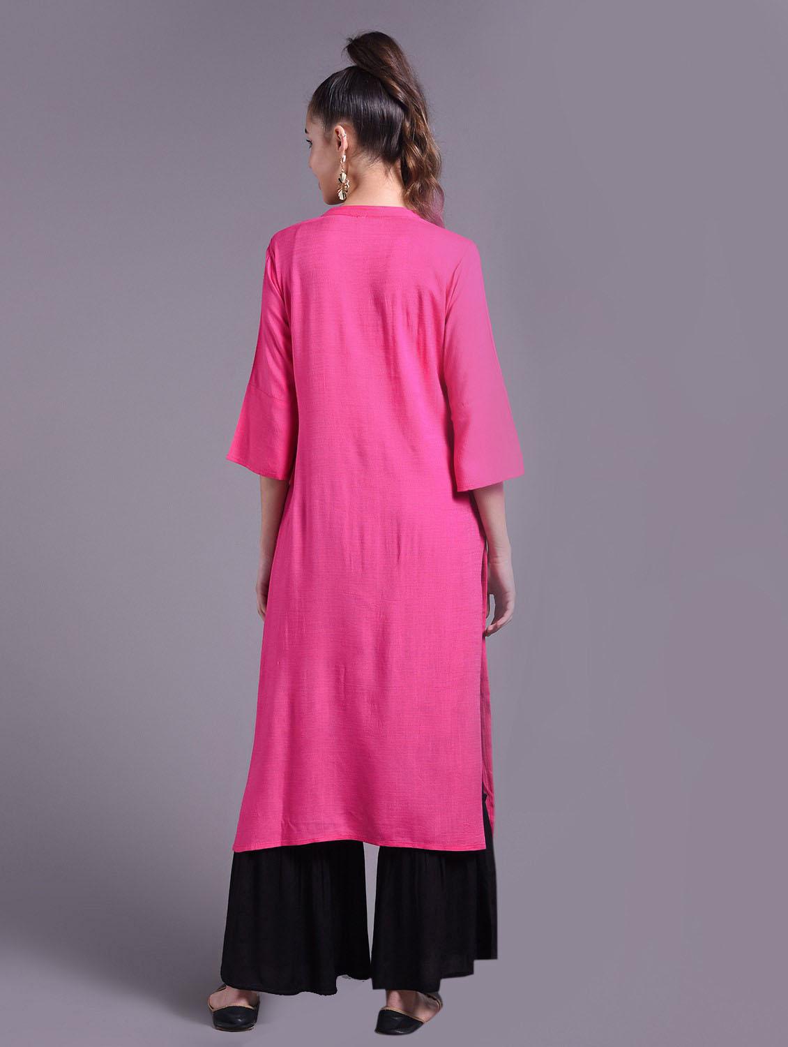 pink colored kurta sharara set - 20254632 - Standard Image - 3