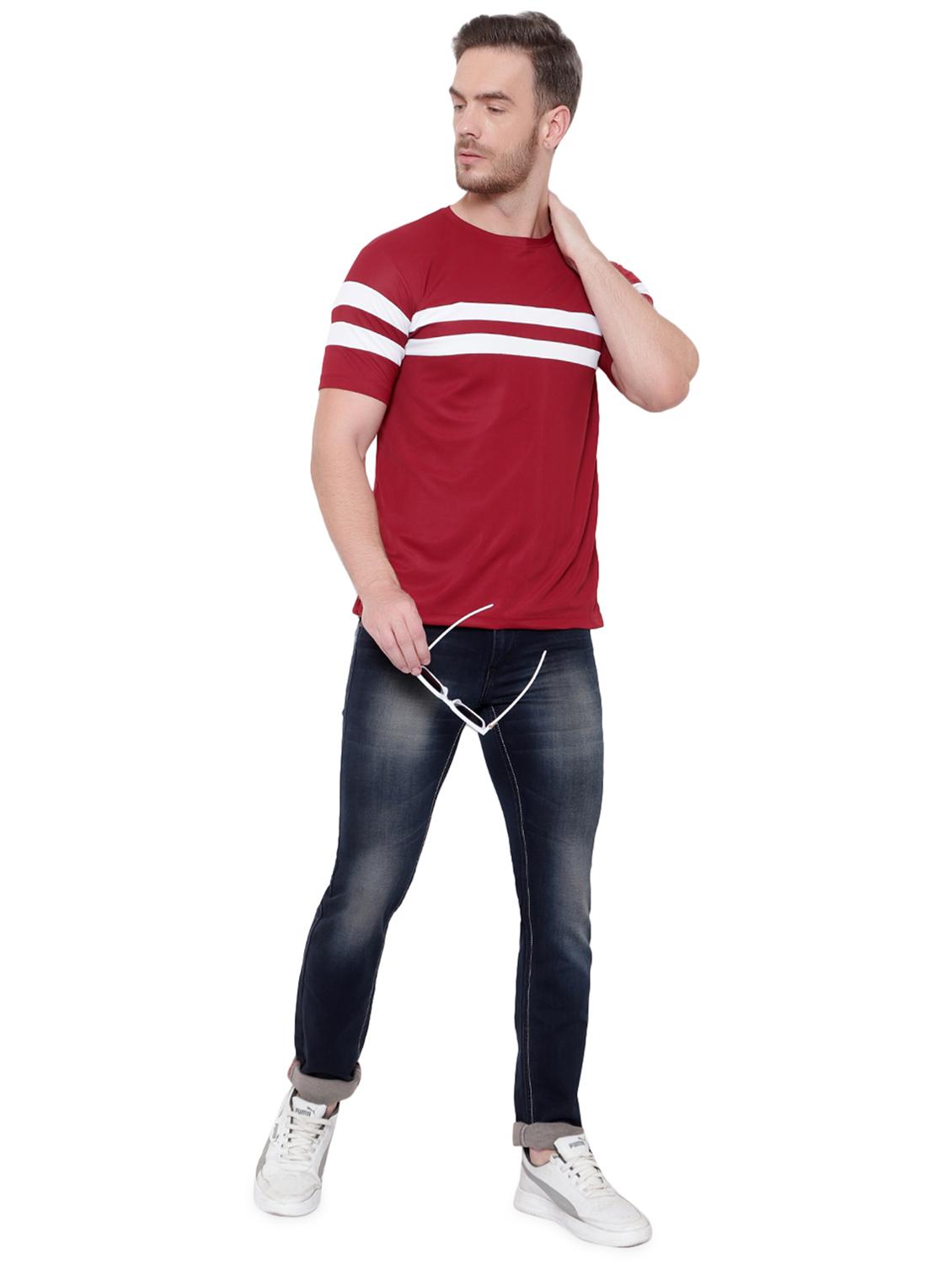 red stripes crew neck regular t-shirt - 20254983 - Standard Image - 3