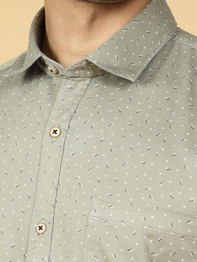 mens micro print casual shirt - 20255222 - Standard Image - 5