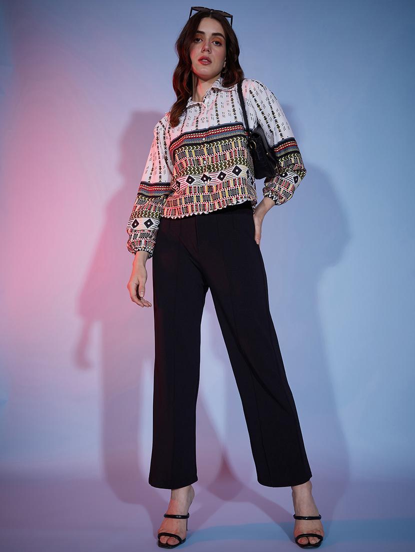 multi colored cotton crop shirt - 20255781 - Standard Image - 3