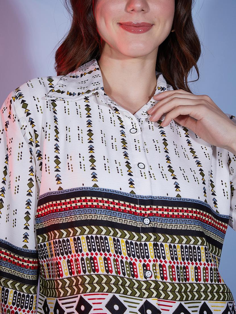 multi colored cotton crop shirt - 20255781 - Standard Image - 5