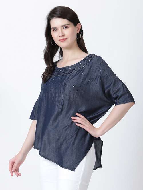 grey embroidered poncho - 20256346 -  Standard Image - 0