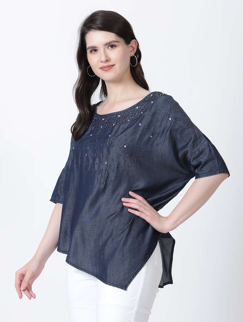 grey embroidered poncho - 20256346 -  Zoom Image - 0