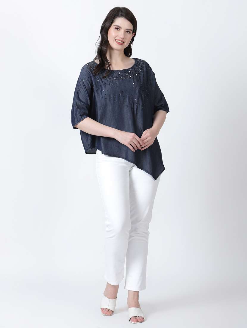 grey embroidered poncho - 20256346 - Standard Image - 3