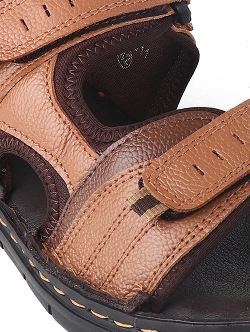 men tan back strap casual sandal - 20256577 - Standard Image - 3