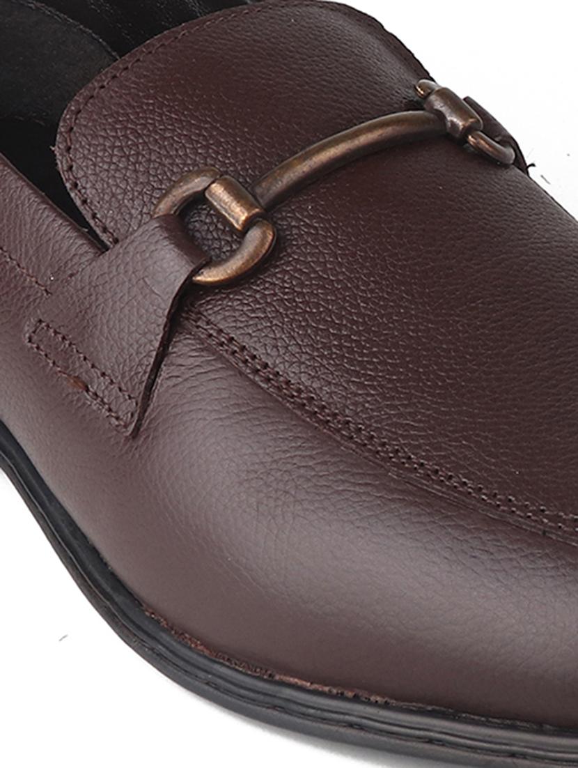 red chief dark brown leather formal slip on shoes for men - 20256586 - Standard Image - 3