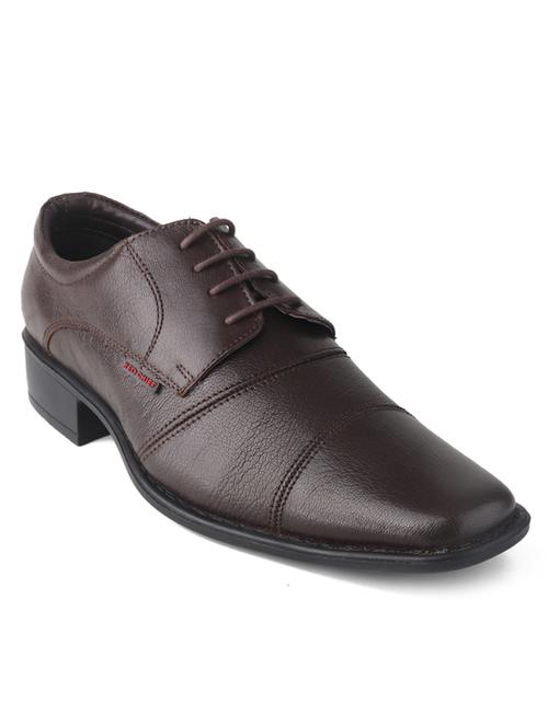 red chief dark brown leather formal derby shoes for men - 20256624 - Standard Image - 0
