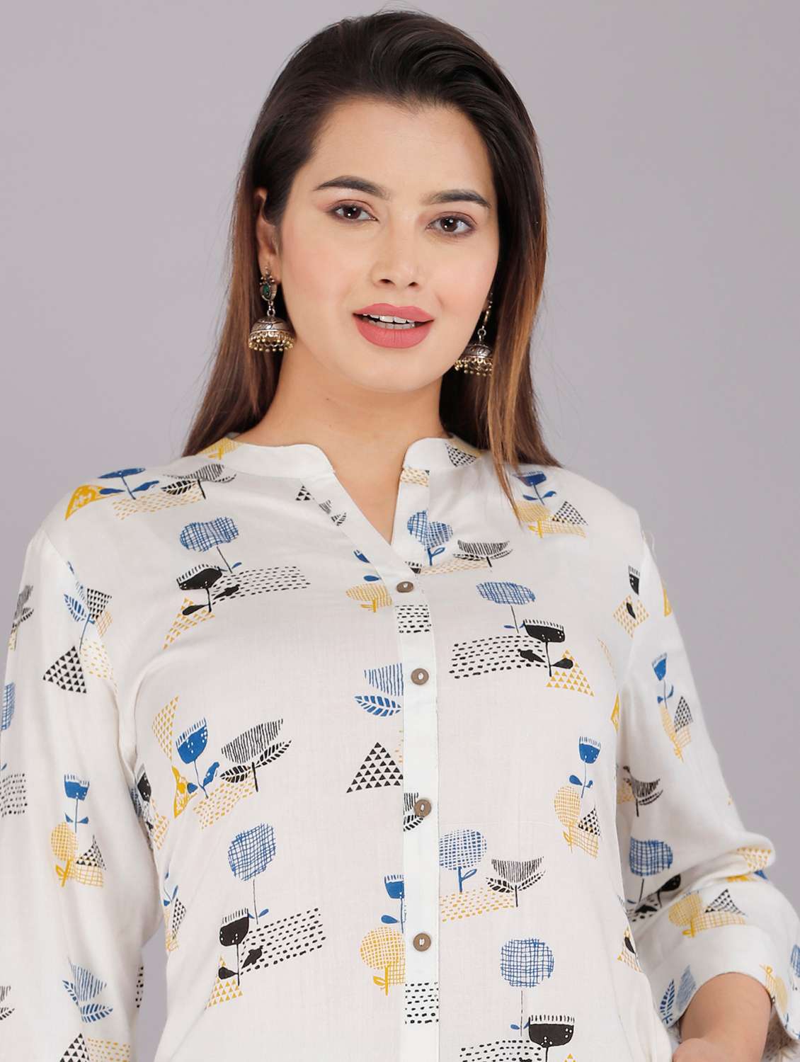 white colored a-line kurta - 20256627 - Standard Image - 3