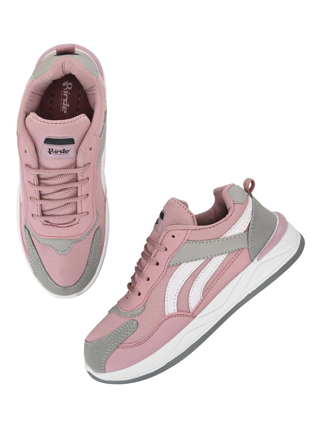 women pink lace-up color block casual shoe - 20258581 -  Standard Image - 3