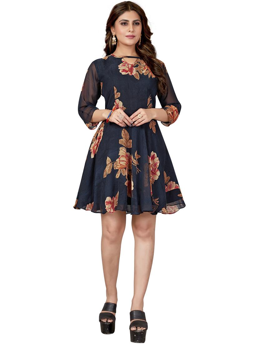 women's fit & flare floral dress - 20259241 - Zoom Image - 0