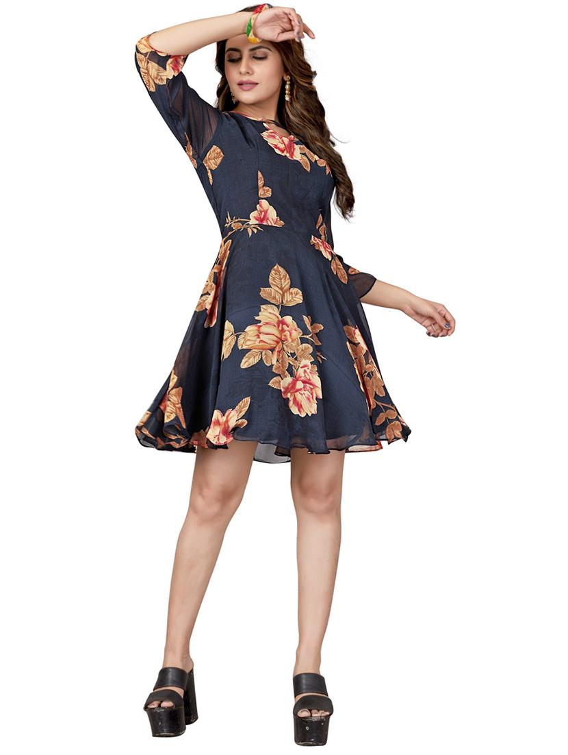 women's fit & flare floral dress - 20259241 - Standard Image - 3