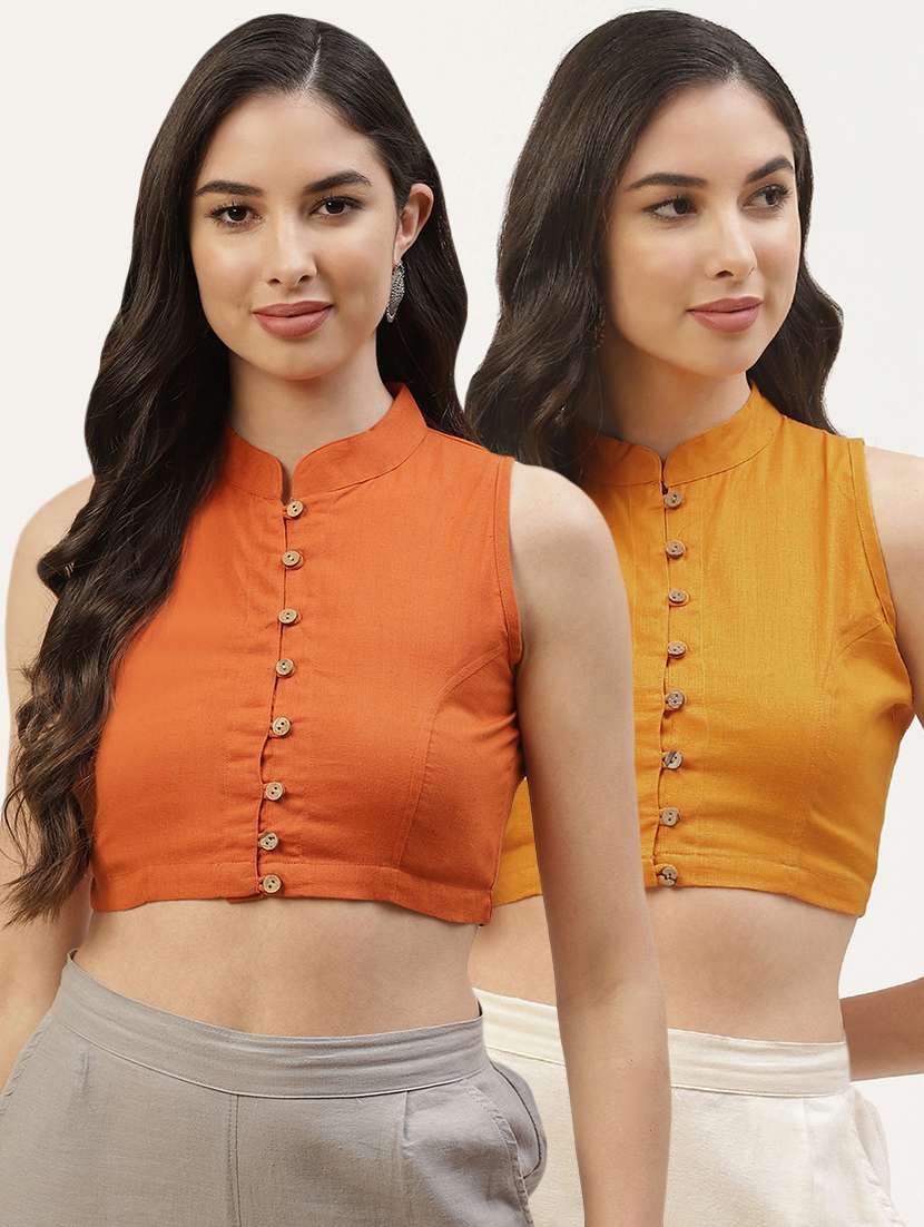 pack of 2 solid stitched blouse - 20259247 -  Zoom Image - 0