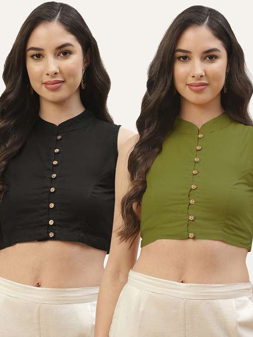 pack of 2 solid front open sleeveless blouse - 20259251 - Standard Image - 0