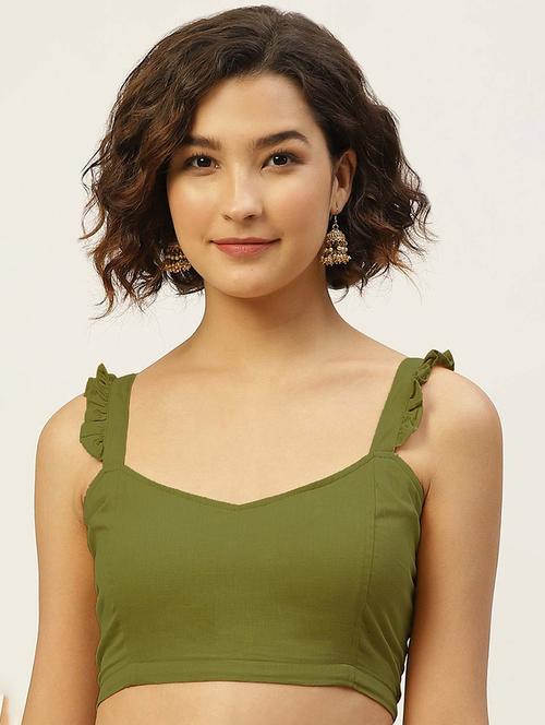 women green sweetheart neck blouse - 20259315 - Standard Image - 0