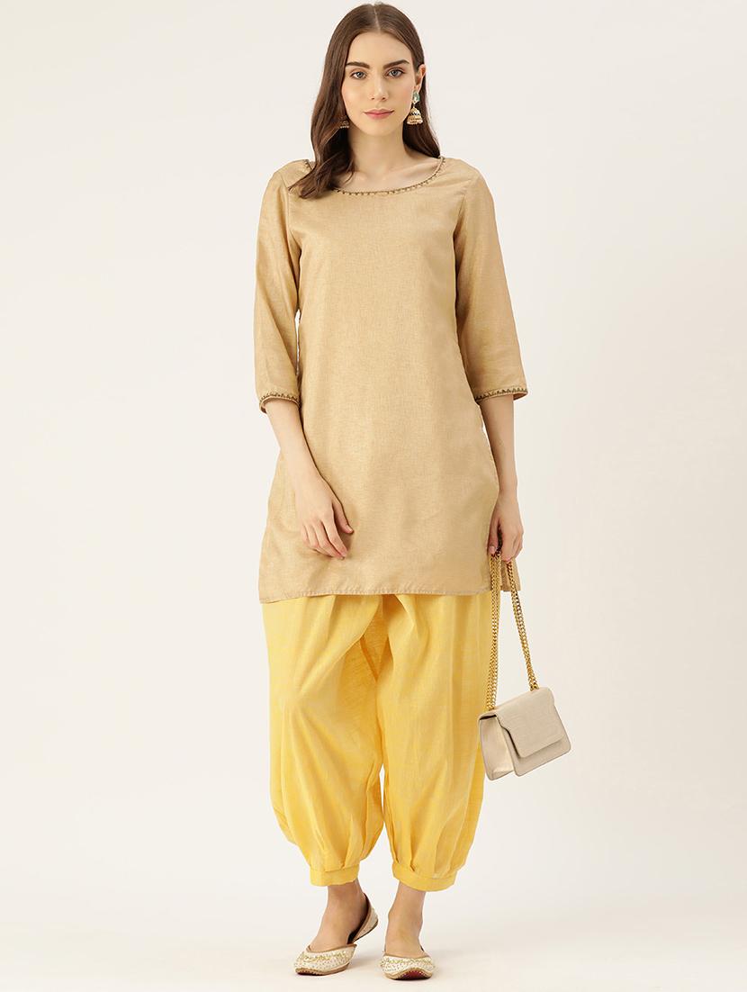 yellow cotton salwar salwars - 20259357 - Standard Image - 3