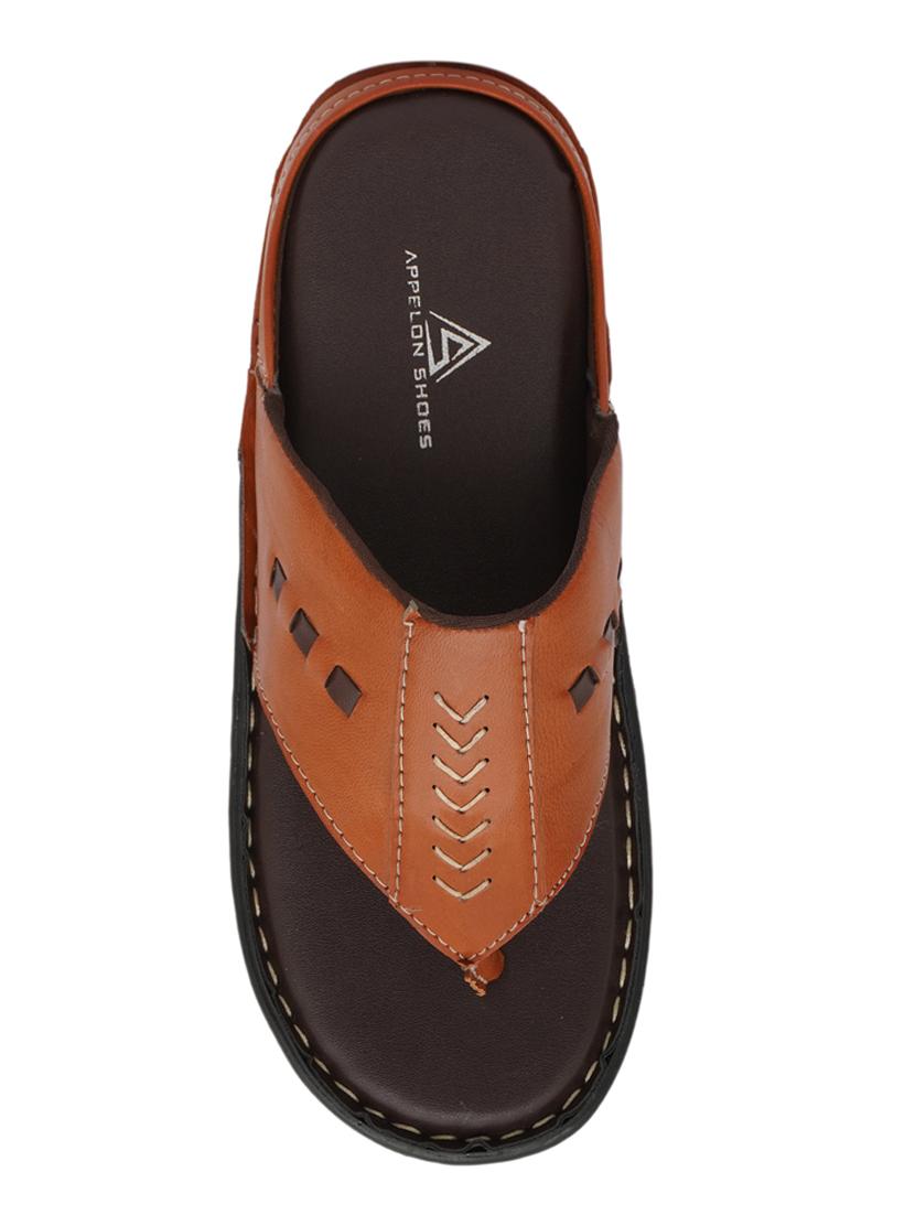 men tan slip on slipper - 20261289 - Standard Image - 3