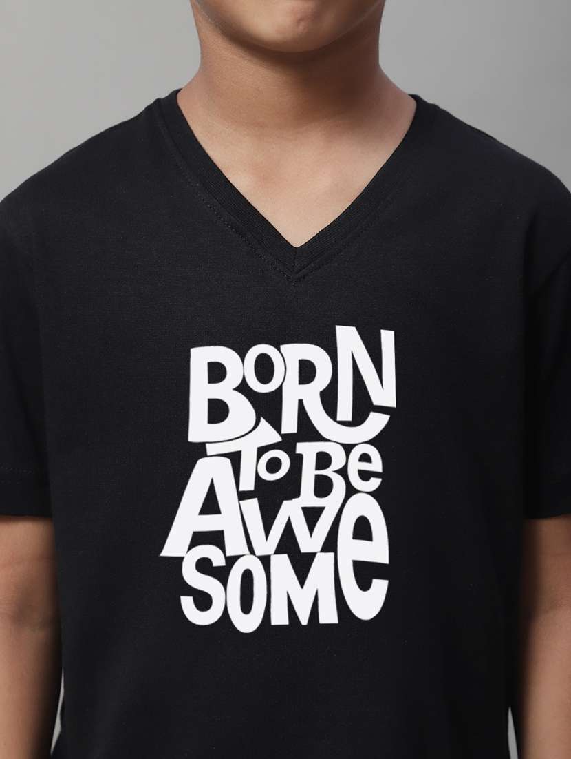 boys v-neck typographic printed t-shirt - 20261473 -  Standard Image - 5