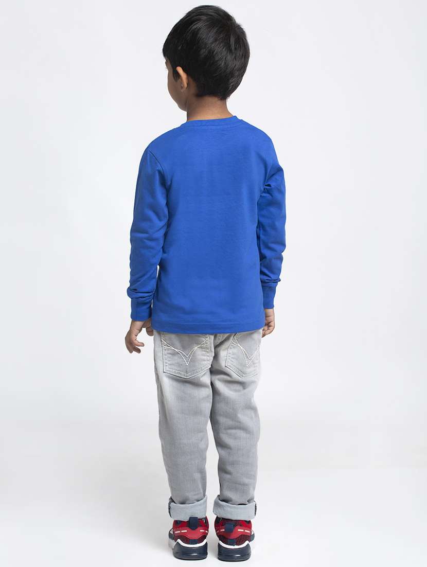 boys round neck typographic print t-shirt - 20261490 -  Standard Image - 3