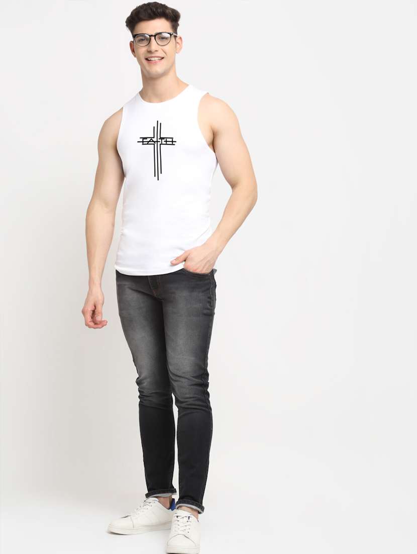 white cotton vest - 20261941 -  Standard Image - 3