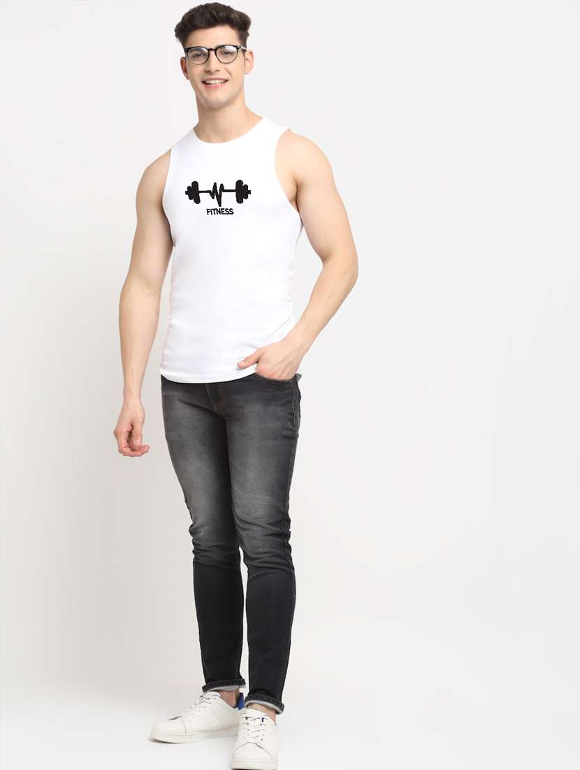 white cotton vest - 20261945 - Standard Image - 3