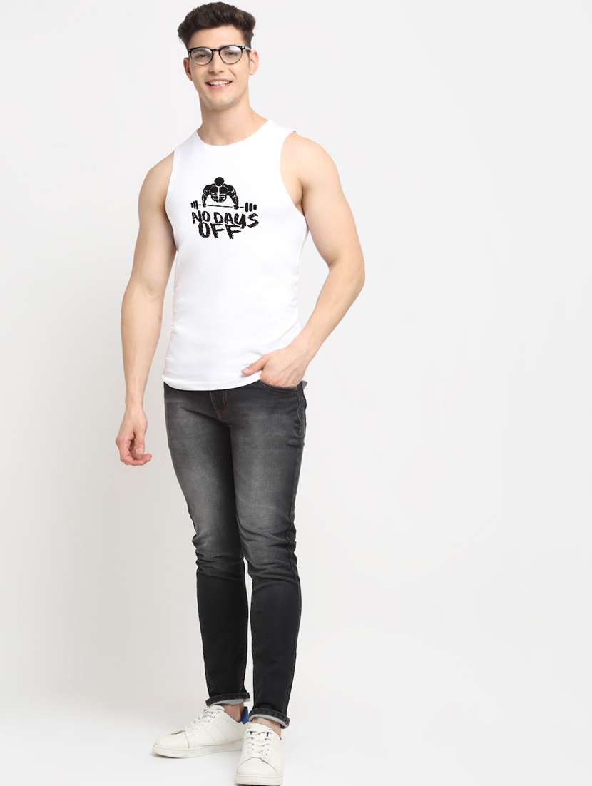 white cotton vest - 20261958 -  Standard Image - 3