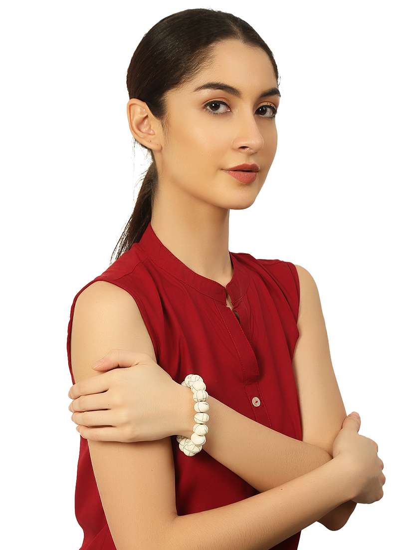 white plastic bangle bracelets - 20262107 -  Standard Image - 5