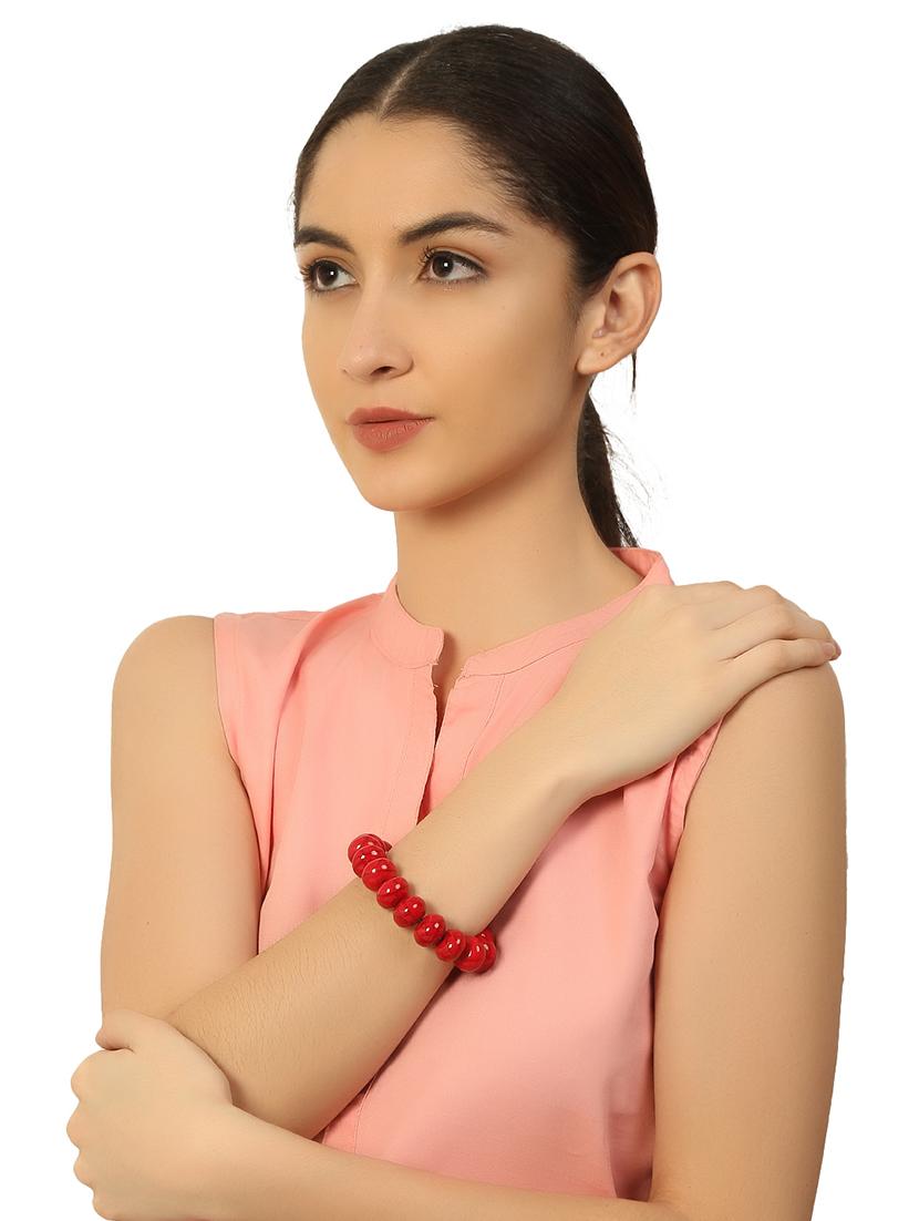 red plastic bangle bracelets - 20262115 - Standard Image - 5