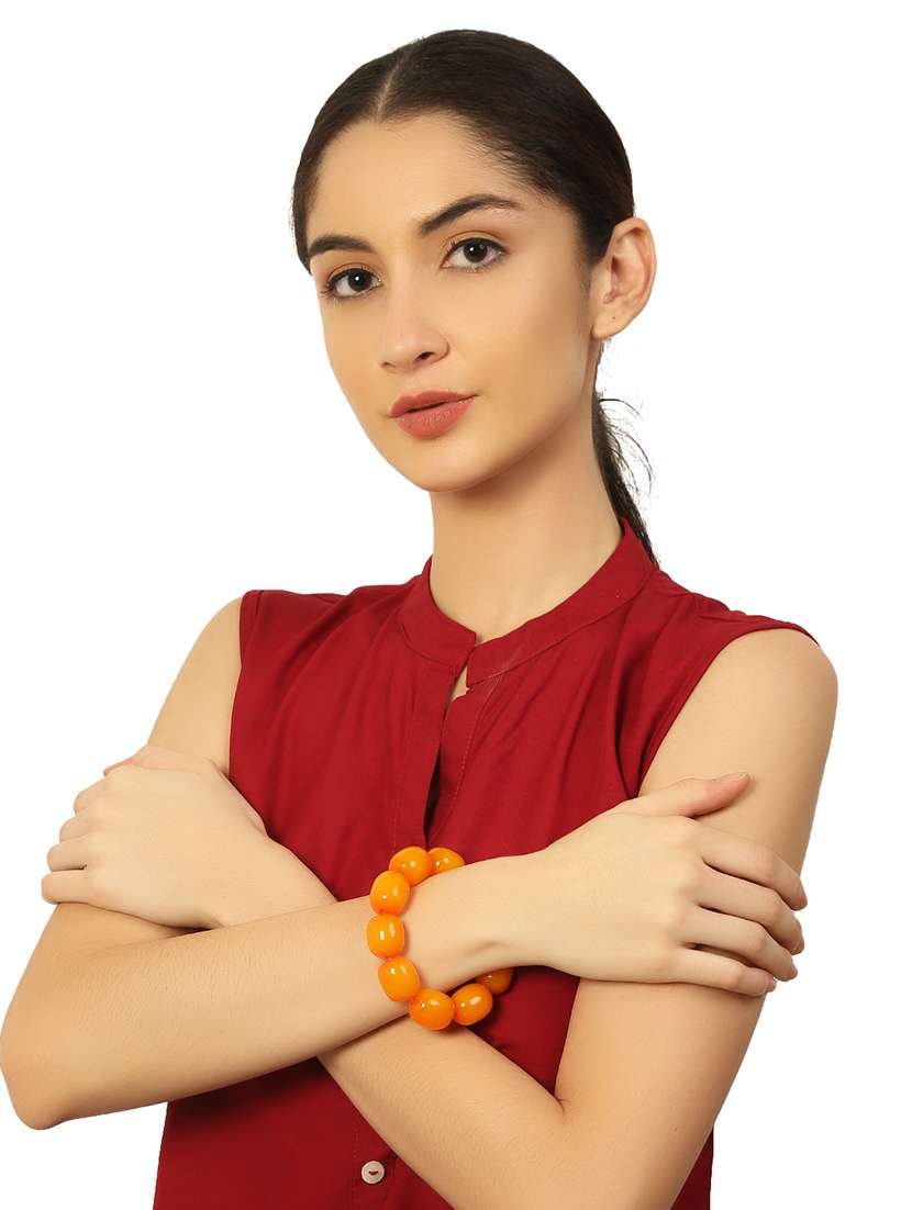 orange plastic bangle bracelets - 20262117 - Standard Image - 5
