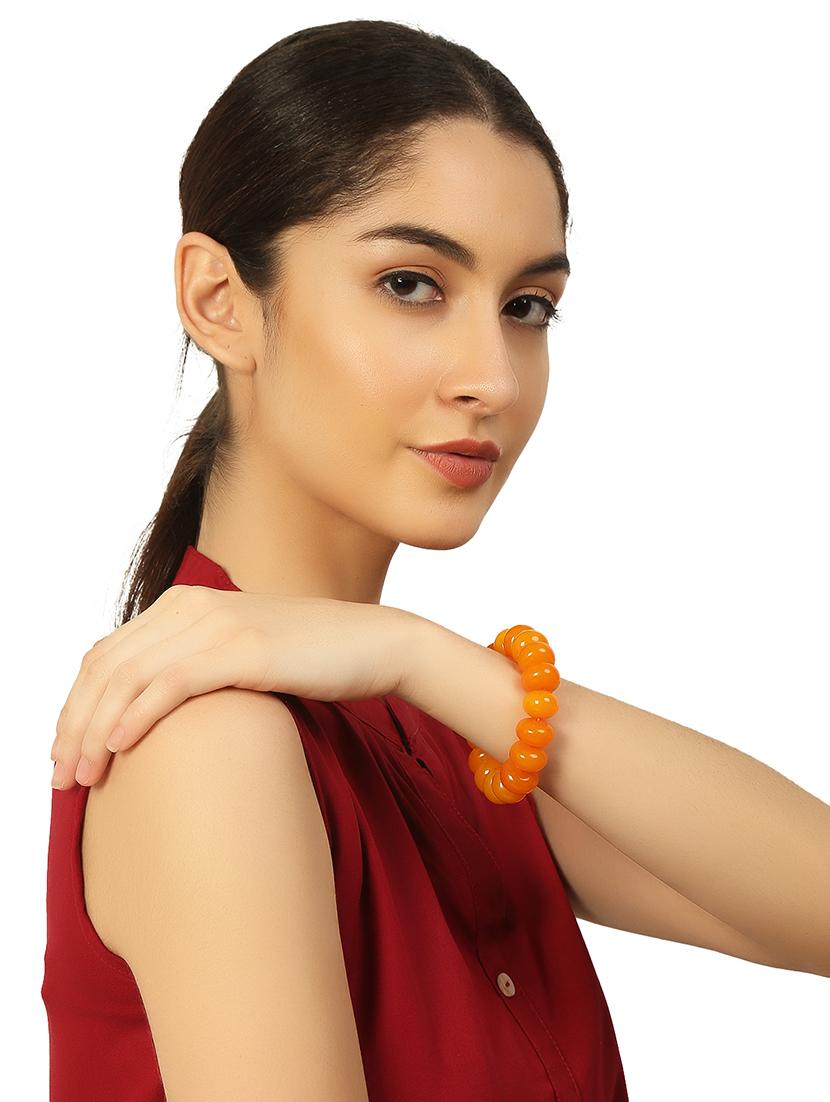 orange plastic bangle bracelets - 20262154 - Standard Image - 5