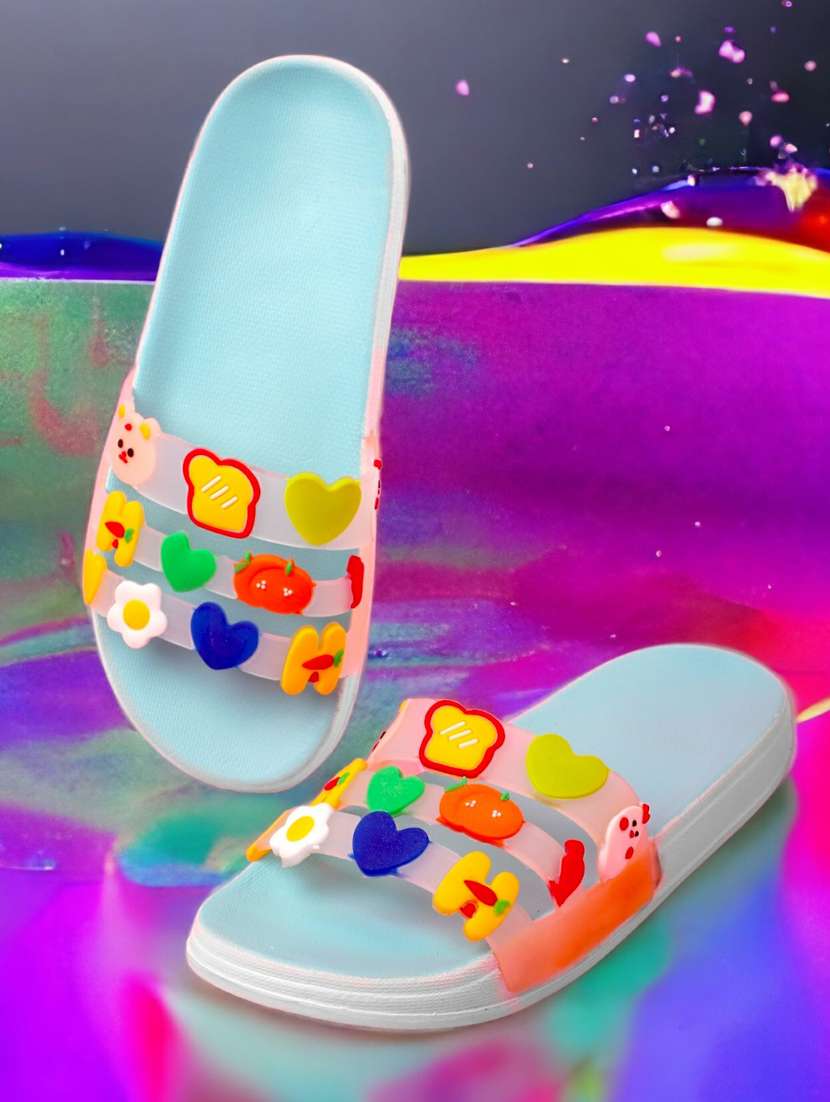 kapyansh transparent quirky slides for women