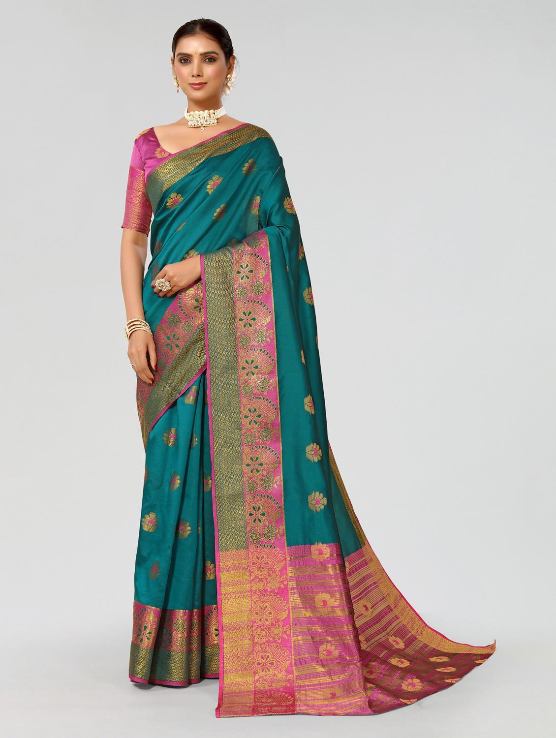 women's self design green colored saree with blouse - 20264520 - Zoom Image - 0