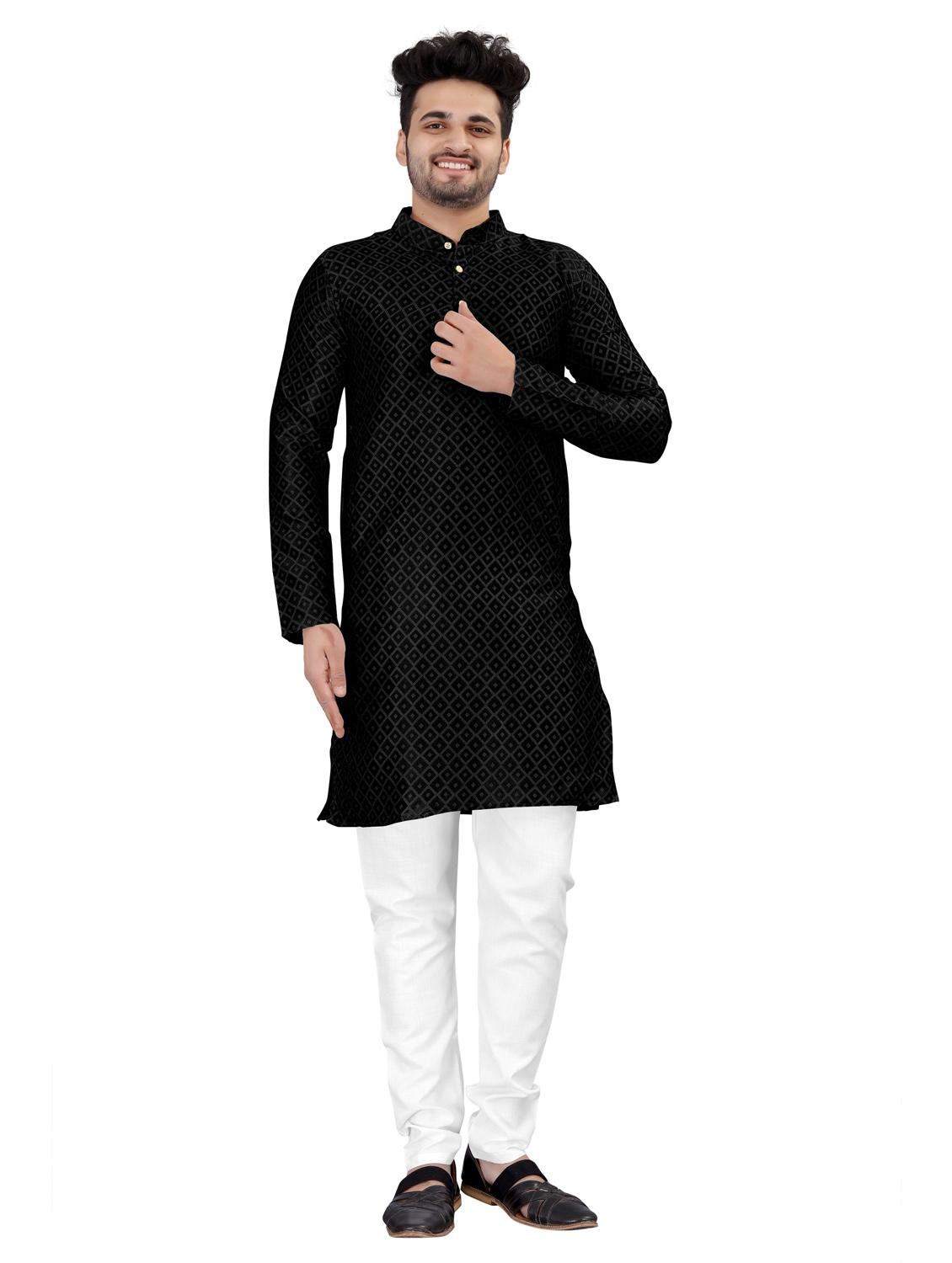 men geometric kurta pyjama ethnic wear set - 20264583 -  Zoom Image - 0